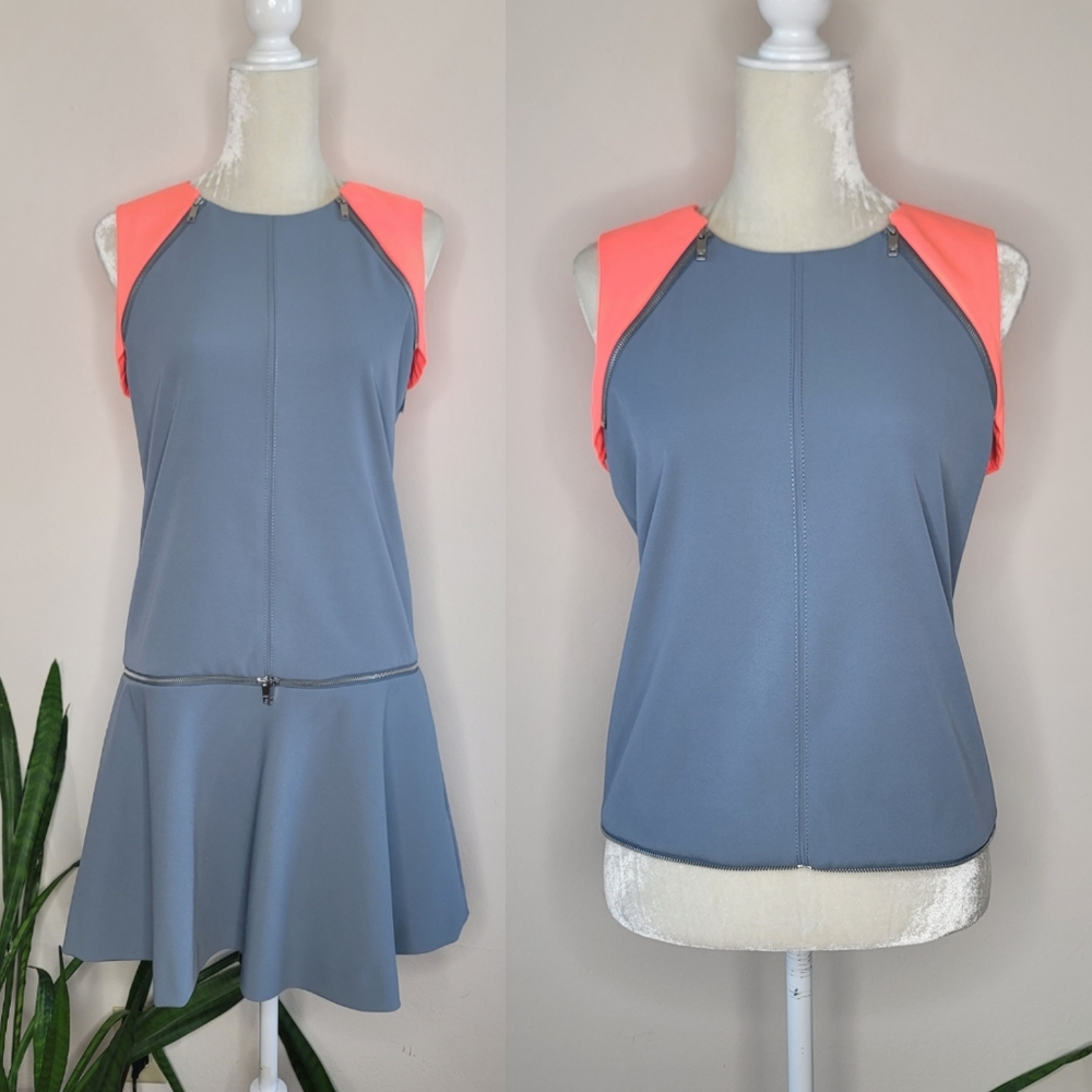 DKNY Colorblock Zipper Dress